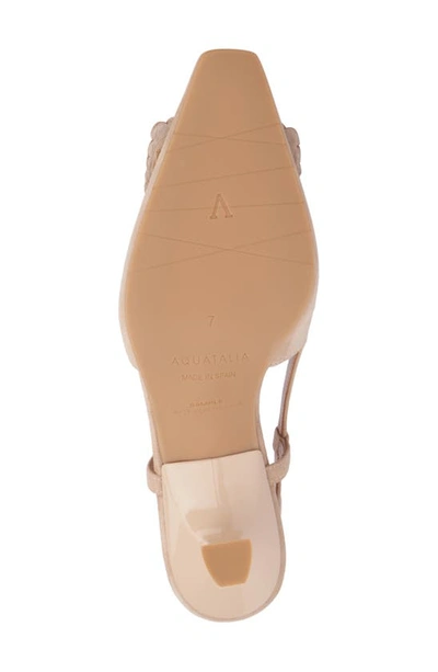 Aquatalia Slingback Weatherproof Suede Pumps In Almond