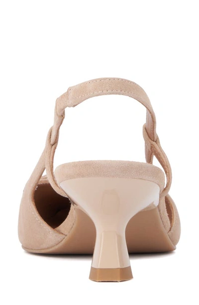 Aquatalia Slingback Weatherproof Suede Pumps In Almond