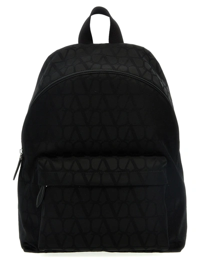 Shop Valentino Toile Iconographe Backpacks Black