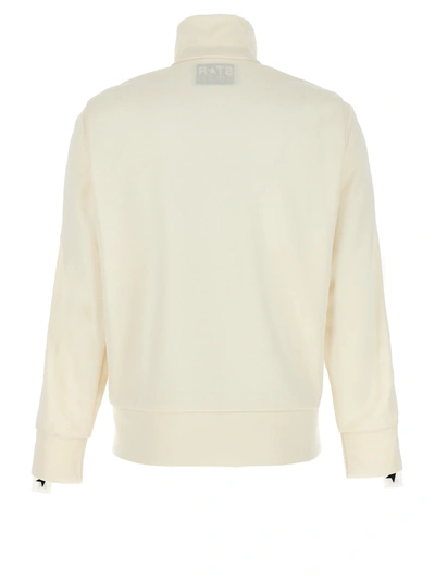 Shop Golden Goose Zipped Track Sweatshirt White/black