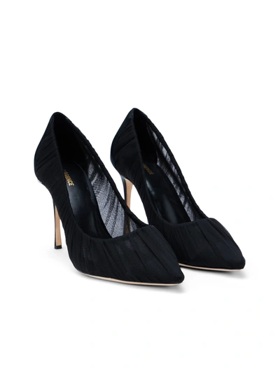 Shop L Agence Marie Pump In Black Tulle/satin
