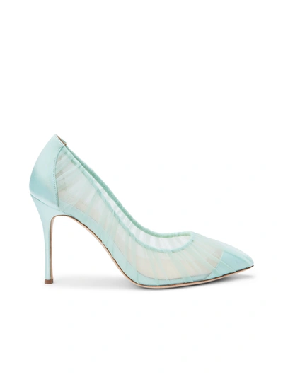 Shop L Agence Marie Pump In Mint Tulle/satin