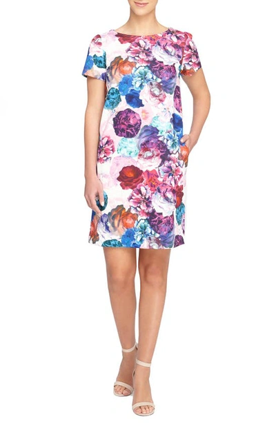 Shop Catherine Catherine Malandrino 'fumi' Floral Print Shift Dress In Prism Garden