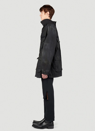 Shop Balenciaga Men Double Front Parka Jacket In Black