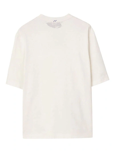 Shop Burberry Men T-shirt With Ekd Logo In White