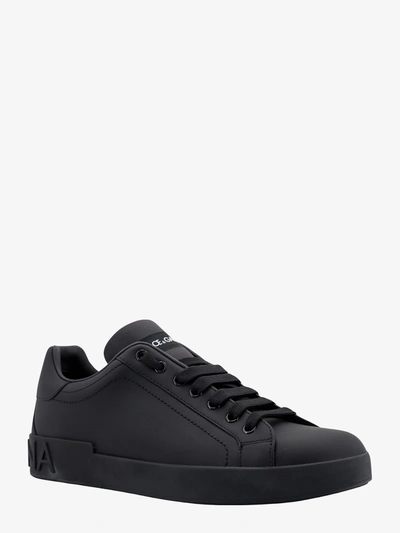 Shop Dolce & Gabbana Man Portofino Man Black Sneakers