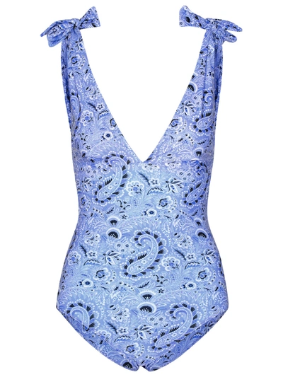 Shop Etro Light Blue Swimsuit In Polyamide Blend Woman