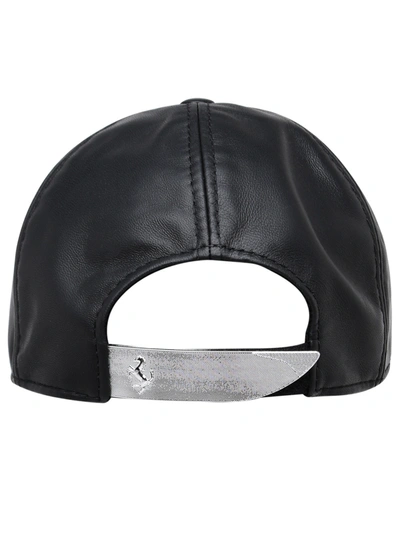 Shop Ferrari Man  Cavallino Rampante Black Leather Cap