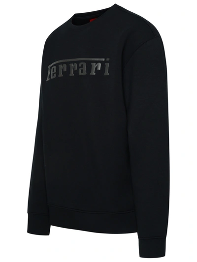 Shop Ferrari Black Cotton Sweatshirt Man