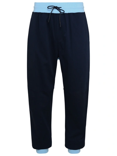 Shop Ferrari Navy Cotton Blend Pants Man In Blue