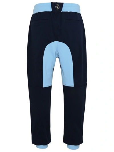 Shop Ferrari Man  Navy Cotton Blend Pants In Blue
