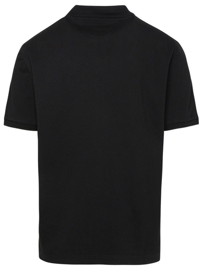 Shop Ferrari Man  Polo Shirt In Black Cotton