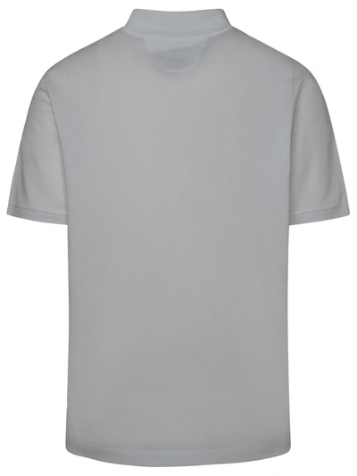 Shop Ferrari White Cotton Blend Polo Shirt Man