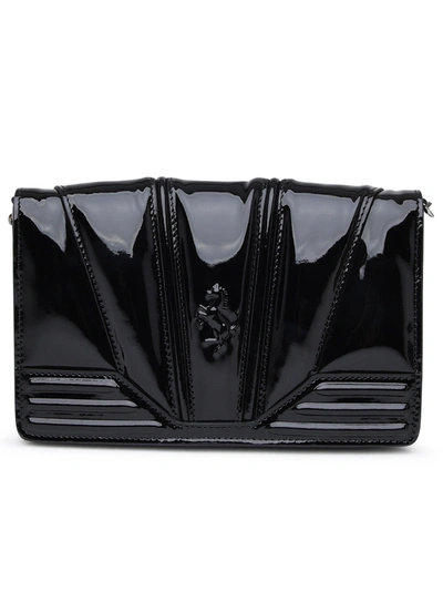 Shop Ferrari Woman  Black Shiny Leather Crossbody Bag