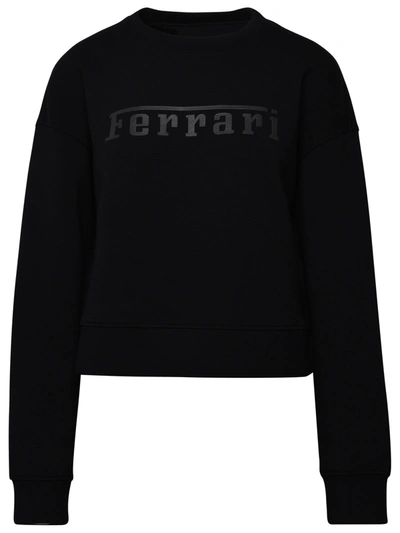 Shop Ferrari Black Viscose Blend Sweatshirt Woman