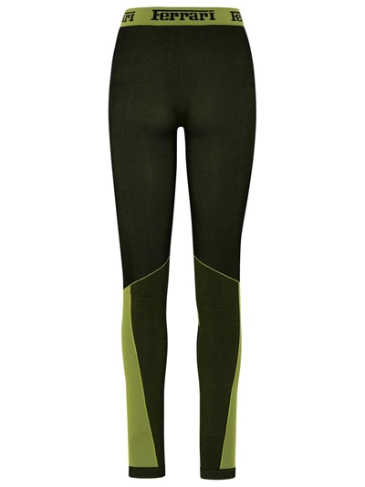 Shop Ferrari Green Polypropylene Livery Leggings Woman In Black