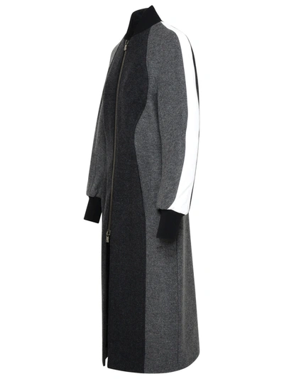 Shop Ferrari Grey Wool Coat Woman In Black