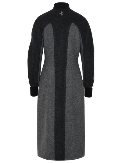 Shop Ferrari Woman  Grey Wool Coat In Black