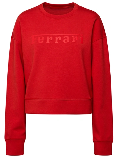 Shop Ferrari Red Viscose Blend Sweatshirt Woman