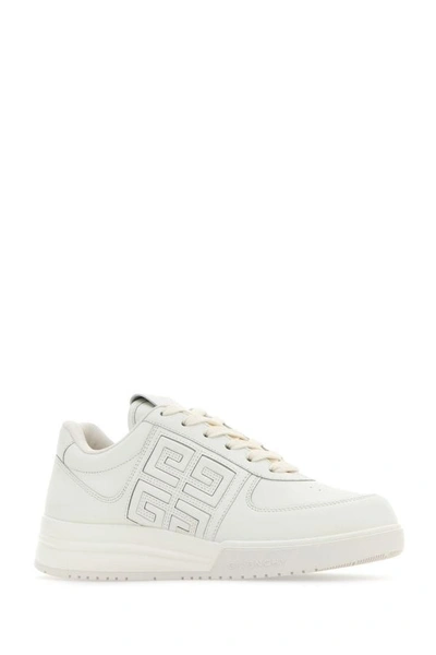 Shop Givenchy Woman White Leather G4 Sneakers