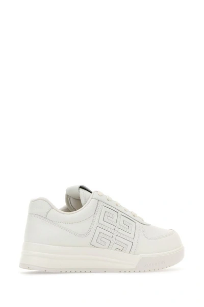 Shop Givenchy Woman White Leather G4 Sneakers