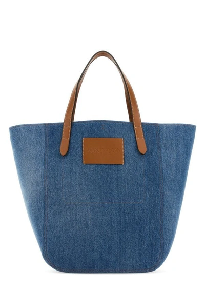 Shop Jw Anderson Woman Denim Shopping Bag In Blue