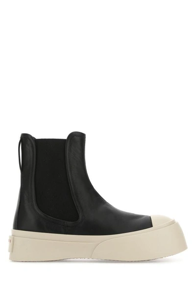 Shop Marni Woman Two-tone Leather Pablo Ankle Boots In Multicolor
