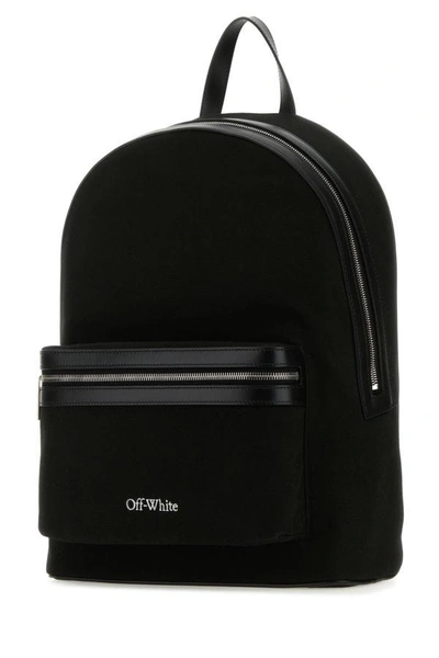Shop Off-white Off White Man Black Canvas Core Backpack