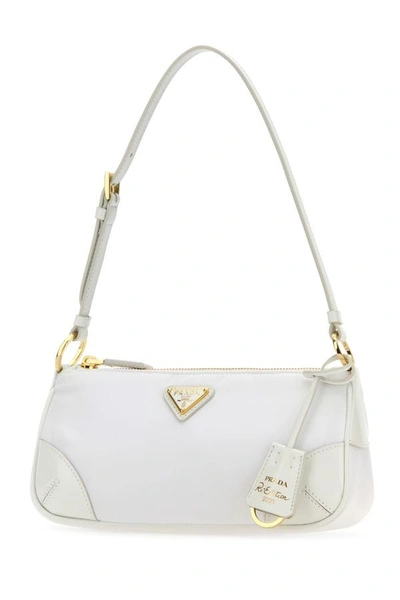 Shop Prada Woman White Re-nylon Re-edition 2002 Shoulder Bag