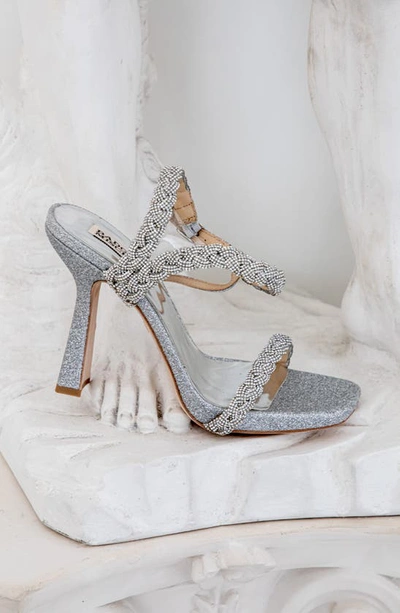 Shop Badgley Mischka Collection Fennel Ankle Strap Sandal In Silver