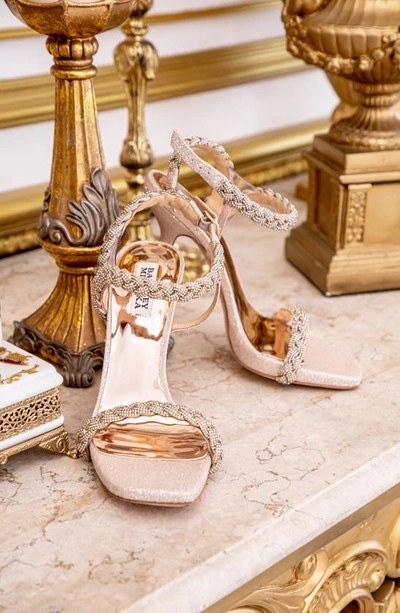 Shop Badgley Mischka Collection Fennel Ankle Strap Sandal In Soft Gold