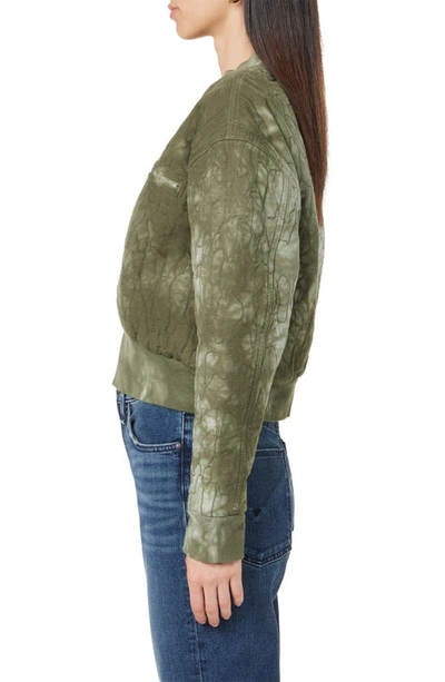 Shop Hudson Jeans Crop Cotton Bomber Jacket In Embroidered Camo