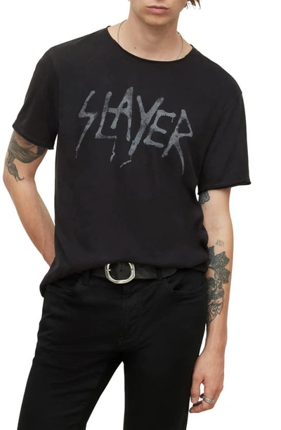 Shop John Varvatos Slayer Raw Edge Graphic Tee In Black