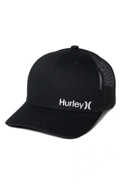 Shop Hurley Corp Staple Trucker Baseball Cap In Black/black