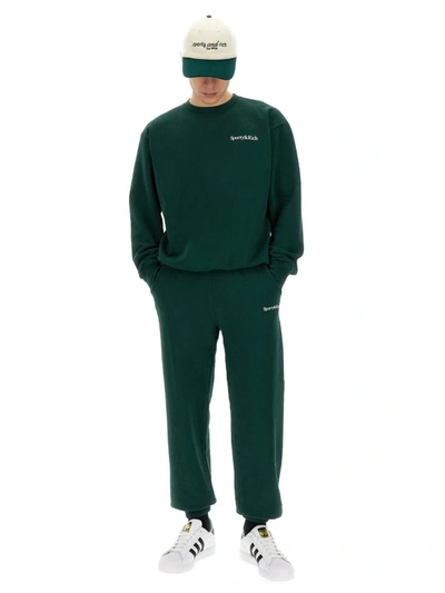 Shop Sporty And Rich Sporty & Rich Jogging Pants With Logo Unisex In Green