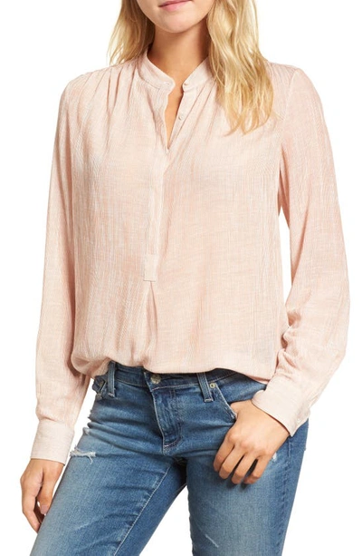 Shop Ag Audryn Crinkle Top In Burnt Umber/ White