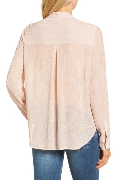 Shop Ag Audryn Crinkle Top In Burnt Umber/ White