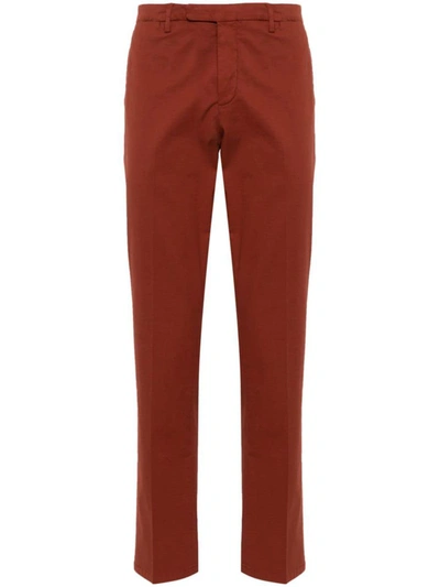 Shop Boglioli Cotton Trousers In Red