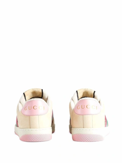 Shop Gucci Screener Crystal Embellished Sneakers In Pink