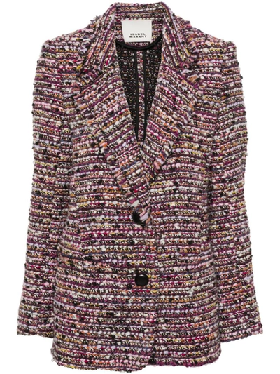Shop Isabel Marant Etienne Wool Blazer Jacket In Purple