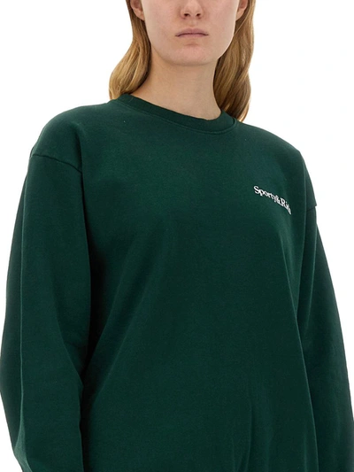 Shop Sporty And Rich Sporty & Rich Sweatshirt With Logo Unisex In Green