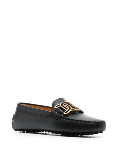 Shop Tod's Gommino Kate Leather Loafers In Black
