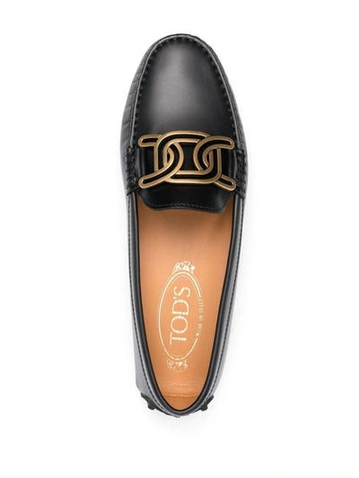 Shop Tod's Gommino Kate Leather Loafers In Black