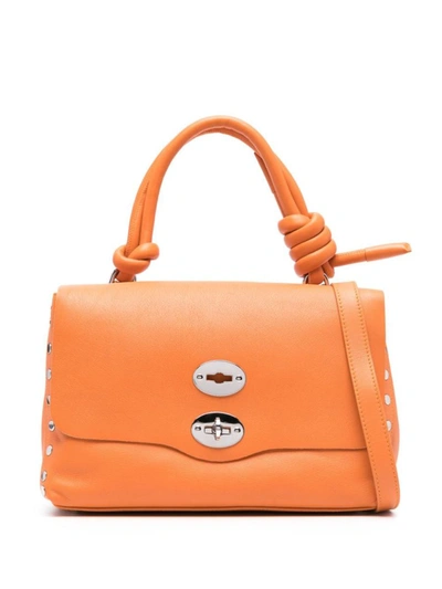 Shop Zanellato Postina S Leather Handbag In Orange