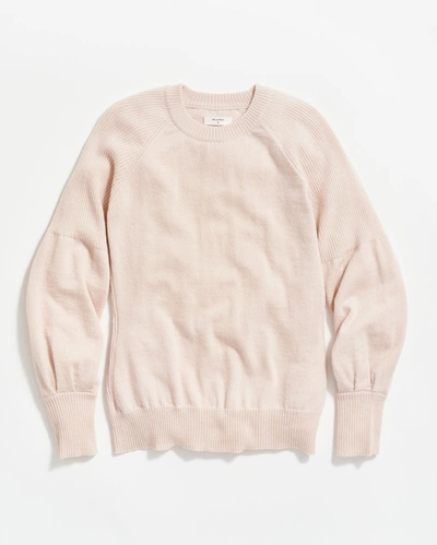 Shop Reid Balloon Sleeve Crew Sweater In Light Pink