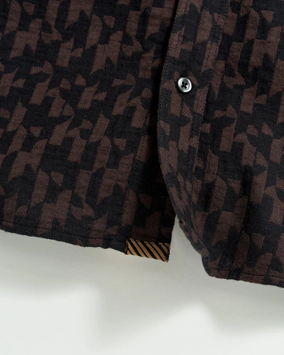 Shop Billy Reid Baselines Jacquard Tuscumbia Shirt In Black/brown