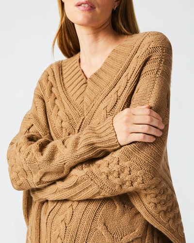 Shop Billy Reid Bias Cable Sweater In Camel