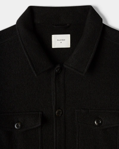 Shop Reid Boiled Wool Shirt Jacket In Black