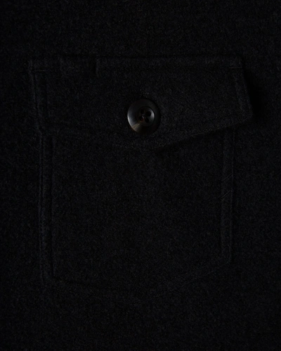 Shop Reid Boiled Wool Shirt Jacket In Black
