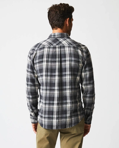 Shop Reid Brushed Bold Plaid Tuscumbia Shirt In Grey/black